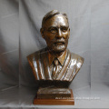 Cheap and fine portrait art life size portrait of bronze man bust statue for interior decoration